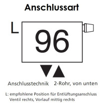 Arbonia Mehrpreis für Anschlussart 96 für Ventilausführung für Röhrenradiatoren