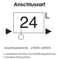Arbonia Mehrpreis für Anschlussart 24 für Röhrenradiatoren