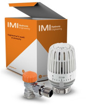 Heimeier Set 1 Thermostatkopf K eco und Thermostatventil Eclipse DN10, Eck 9696-24.800