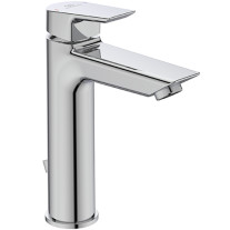 Ideal Standard Tesi Waschtischarmatur Grande mit Ablaufgarnitur chrom, Ausladung 123mm, 5 l/min. A6563AA