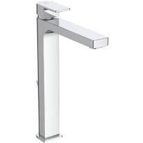 Ideal Standard Edge Waschtischarmatur mit verlängertem Sockel mit Ablaufgarnitur Chrom, Ausladung 165mm, 5 l/min A7112AA