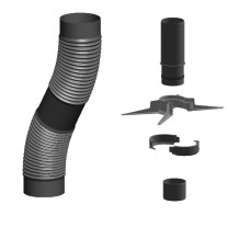 Atec Rohr flexibel DN80, 10m mit Montage-Set kürzbar 11322