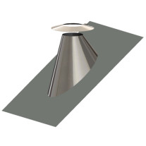 Atec Dachdurchführung 33-45 Grad DN60/100 mit Wetterkragen Edelstahl blank 700664