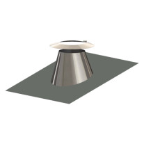 Atec Dachdurchführung 6-32 Grad DN80/125 mit Wetterkragen Edelstahl blank 701663