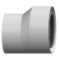 Atec Erweiterung D80/125_DN100/150 exzentrisch Edelstahl weiß 712798