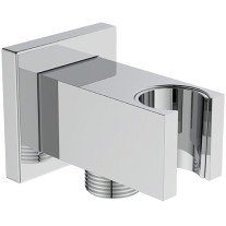 Ideal Standard Wandhalter Idealrain, eckige rose tte für Handbrause und Brauseschlauch G1/2, chrom BC771AA