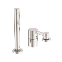 Ideal Standard 3-Loch Wannenrandarmatur JOY, ohne Auslauf mit Stab-Handbrause und Umsteller, Chrom BC788AA