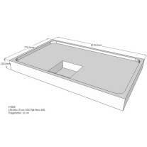 Belli Duschwannenträger für Flat New E 130x80 SD94129 für Rechteckdusche, 130x80x1,5cm, 12cm hoch