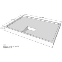 Belli Duschwannenträger für Flat New E 130x90 SD94130 für Rechteckdusche, 130x90x1,5cm, 12cm hoch