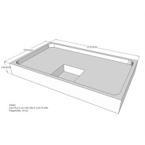 Belli Duschwannenträger für Sito E 120x75 SD94144 für Rechteckdusche, 120x75x2,5cm, 14cm hoch