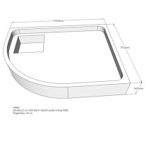 Belli Duschwannenträger für Sito R 100x80 rechts SD94150 für Viertelkreisdusche 100x80x2,5cm, R 550, 14cm hoch