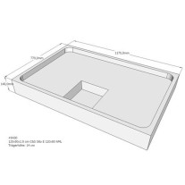 Belli Duschwannenträger für Sito E 120x80 SD94212 für Rechteckdusche, 120x80x2,5cm, 14cm hoch