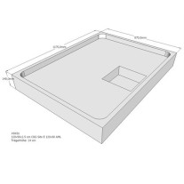 Belli Duschwannenträger für Sito E 120x90 SD94213 für Rechteckdusche, 120x90x2,5cm, 14cm hoch