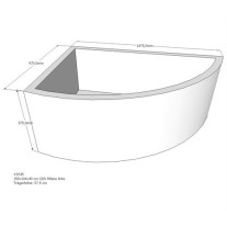 Belli Badewannenträger für Milano links SW84133 für Raumsparwanne, 150x104x40cm, 57,5cm hoch
