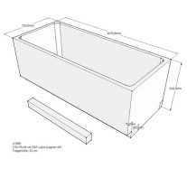 Belli Badewannenträger für Lupor / Lagoon 170x75 SW84159 für Rechteckwanne, 170x75x49cm, 62cm hoch