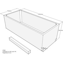 Belli Badewannenträger für Lupor 175x80 SW84160 für Rechteckwanne, 175x80x48cm, 61cm hoch