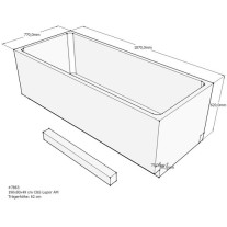 Belli Badewannenträger für Lupor 190x80 SW84163 für Rechteckwanne, 190x80x49cm, 62cm hoch