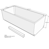 Belli Badewannenträger für Lupor 200x90 SW84165 für Rechteckwanne, 200x90x49cm, 62cm hoch