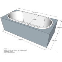 Belli Badewannenträger für Gomera 180 mit Vorbau SW84192V für Ovalwanne, 180x80x49cm Trägerhöhe: 62cm