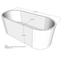 Belli Badewannenträger für Gomera 180cm SW84192 für Ovalwanne, 180x80x49cm Trägerhöhe: 62cm