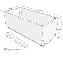Belli Badewannenträger für Dora 160 SW 84219 für Rechteckwanne, 160x75x50cm, 62cm hoch