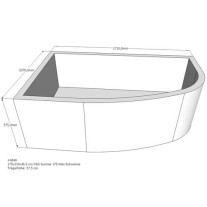 Belli Badewannenträger für Sunrise 175 links SW84272 für Raumsparwanne, 175x110x44cm, 57,5cm hoch