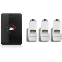 Bosch EasyControl Funk smarter W-LAN Regler schwarz Set mit 3 Funk-Thermostaten, schwarz 7736701394