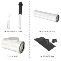 Bosch Abgas-Paket Dachdurchgang 80/125 schwarz, raumluftunabhängig Abgas-Standardpaket BOPA FC09 7739617760