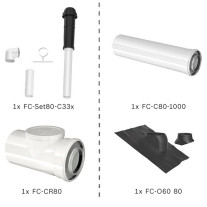 Bosch Abgas-Paket Dachdurchgang 80/125 schwarz, raumluftunabhängig Abgas-Standardpaket BOPA FC19 7739617761