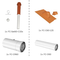 Bosch Abgas-Paket Dachdurchgang 60/100 rot, raumluftunabhängig Abgas-Standardpaket BOPA FC40 7739619192
