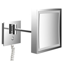 Emco LED-Kosmetikspiegel Pure LED 3-fach, 1-armig 203x203mm, mit Stecker 109406010 
