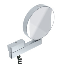 Emco LED-Kosmetikspiegel Prime 3-/7-fach, 1-armig D=202mm, Stecker, Schalter, Farbwechsel, beidseitig verspiegelt 109506018 