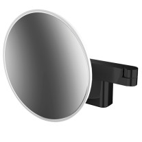 Emco LED-Kosmetikspiegel Evo 5-fach, 2-armig D=209mm schwarz, Direktanschluss, 2 Schalter, Farbwechsel, dimmbar 109513330 