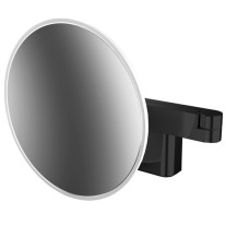 Emco LED-Kosmetikspiegel Evo 3-fach, 2-armig D=209mm schwarz, Direktanschluss, 2 Schalter, Farbwechsel, dimmbar 109513331 