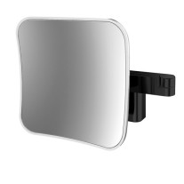 Emco LED-Kosmetikspiegel Evo 5-fach, 2-armig 209x209mm schwarz, Direktanschluss, 2 Schalter, Farbwechsel, dimmbar 109513350 