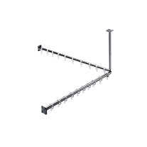 Emco Duschvorhang-Set System2 2 Duschvorhangstangen 1000mm, 2x Duschvorhangstange 2x Befestigung, 20x Ringe, chrom 358700122 