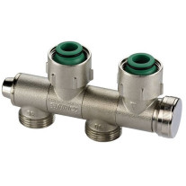Flamco Uni-Hahnblock Variocon, schwenkbar U2 G3/4i x G3/4a mit Konus, mit Entleerung F10027