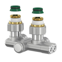 Flamco Einrohr-Umlenkstück Eck mit Absperrung G3/4i x G3/4a mit Nippel und Konus F10467