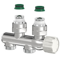 Flamco Design-Ventilarm. Variocon, schwenkbar G3/4i x G3/4a hhochglanz verchromt mit Nippel,Konus F12019