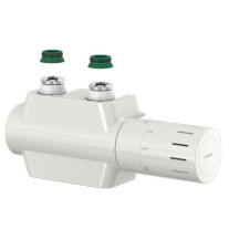Flamco Ventilhahnblock Variodesign mit Thermostat-Kopf TC-D1 und Blende, weiß F12160