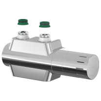 Flamco Ventilhahnblock Variodesign Einrohr mit Thermostat-Kopf TC-D1 und Blende, verchromt F12166