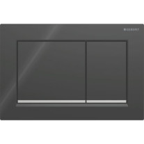 Geberit Omega30 Betätigungsplatte, für 2-Mengen-Spülauslösung schwarz / hochglanz verchromt 115.080.KM.1