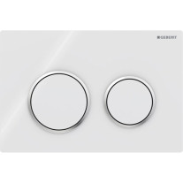 Geberit Omega20 Betätigungsplatte, für 2-Mengen-Spülauslösung weiß / hochglanz verchromt 115.085.KJ.1