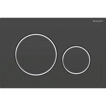 Geberit Sigma20 Betätigungsplatte, für 2-Mengen-Spülung schwarz matt lackiert, Easy to clean/ hochglanz-verchromt 115.882.14.1
