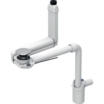 Geberit Clou Waschtisch Ablauf d40 Raumsparmodell mit Hebelbetätigung und Ventilabdeckung glanzverchromt 152.059.21.1