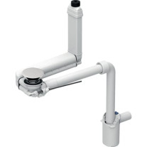 Geberit Clou Waschtisch Ablauf d40 Raumsparmodell mit Hebelbetätigung und Ventilabdeck. weiß 152.061.01.1