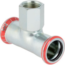 Geberit Mapress C-Stahl T-Stück mit IG d12-Rp3/8-12 verzinkt 21301