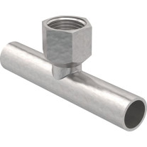 Geberit Mapress C-Stahl T-Stück mit IG und Einschubenden d42-Rp1/2-42 verzinkt 21345