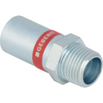 Geberit Mapress C-Stahl Übergang mit AG und Einschubende d18-R1/2 verzinkt 21933