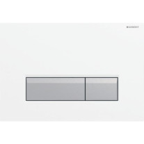 Geberit Sigma40 Betätigungsplatte, für 2-Mengen-Spülauslösung weiß / Aluminium gebürstet 242.601.KQ.1